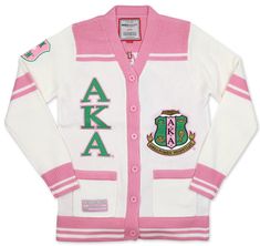 Alpha Kappa Alpha Cardigan, Alpha Kappa Alpha Sweater, Cardigan Sweater Outfit, Sorority Buttons