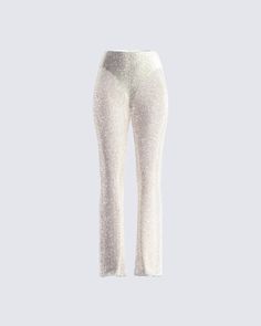 The club is literally calling your name 🤩 Take on the night, sparkling with every step you take in these high-waisted cream pants - Constructed from a rhinestone fishnet, and complete with an elastic waistband, and a fitted bootcut 🤍 Leave little to the imagination -- pants are sheer & undergarments are not included 👀 Finesse Outfit, Sparkle Clothes, White Corset Dress, Rhinestone Fishnets, Doctor Outfit, Cruel Summer, Cream Pants, Best Friend Outfits, Welcome To The Future