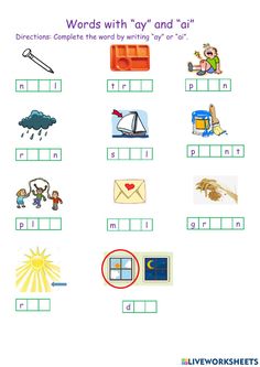 worksheet with words and pictures on it