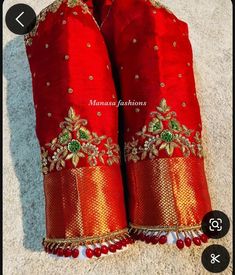 Back Maggam Work Designs, Red Blouse Designs Indian Weddings, Red Maggam Work Blouse Designs, Red Blouse Maggam Work Designs, Blouse Back Embroidery, Maggam Work Designs Simple, Red Blouse Work Designs, Marriage Blouse Designs, Blouse Designs Work