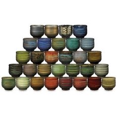 a stack of bowls sitting on top of each other