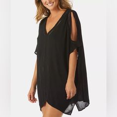 Raisins Samba Cold-Shoulder Caftan Cover-Up Dress Product Details Top Off Your Favorite Swim Styles With This Chic Cover-Up From Raisins, Designed With A Breezy Silhouette And Alluring Cold-Shoulder Cutouts. Approx. Model Height Is 5'9" And She Is Wearing A Size Small Hits At Thigh V-Neck Elbow-Length Sleeves With Cold-Shoulder Cutouts Rayon Hand Wash Imported Macys Swim #4 One Piece Bathing Suits, Daytime Dresses, Plus Size Activewear, Swim Fashion, Cover Up Dress, Baby Clothes Shops, Trendy Plus Size, Dresses With Leggings, Cocktail Dress Party