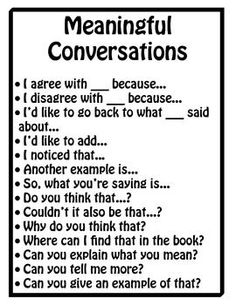 a black and white sign with the words meann'tful conversations on it