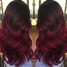 #petercoppola #hairinspo #hairstyles Red Balayage Hair Burgundy, Hair Color Red Ombre, Red Balayage Hair, Dark Red Hair Color, Hair Color Burgundy, Remy Human Hair Wigs, Ombré Hair