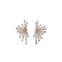 One of a kind, Unique Art Deco Spiky Starburst Design. Definitely a statement piece! Perfect for any occasion or everyday wear, they will bring you the shine* Earring Details: * 14K White Gold or Gold Plated Brass * Cubic Zirconia in various sizes * 4.75cm L x 2.5cm W Other styles from our shop: ▻ Starburst Drop version https://www.etsy.com/listing/793607571 ▻ Starburst Earrings https://www.etsy.com/listing/743849577 ▻ Art Deco Starburst https://www.etsy.com/listing/743639925 ▻ Pearl Starburst h