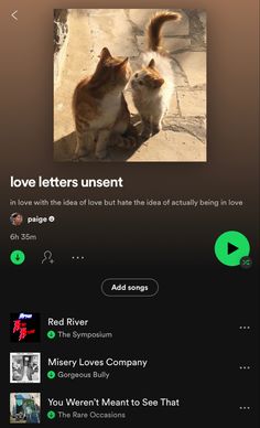 two cats sitting next to each other in front of a screen with the caption love letters unseen