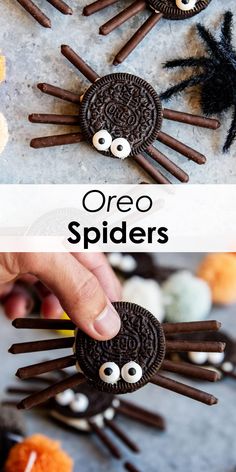 an oreo spider made out of chocolate and sprinkled with googly eyes