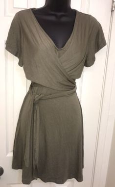 Olive Short Sleeve Casual Dress S M L New short tie waist criss cross | eBay Spring V-neck Cross-tied Dresses, Casual V-neck Belted Mini Dress, Spring Cross-tied V-neck Dresses, Summer Wrap Mini Dress With Tie Waist, Casual Stretch Dress With Tie Back, Casual Summer Dresses With Tied Details, Cross-tied V-neck Summer Dress, Casual V-neck Mini Dress With Tie Fastening, Spring V-neck Wrap Dress With Tie Back