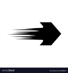 an arrow with motion on white background