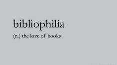 the words bibliophiia are written in black and white on a gray background