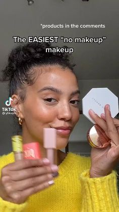 Changing Your Appearance, Easy Everyday Makeup For Black Women, Best Makeup Highlighter, Make Up Hacks Tiktok, Easy No Makeup Look, Makeup Without Foundation And Concealer, No Make Up Make Up Look Natural, Makeup With No Foundation, No Foundation Makeup Looks