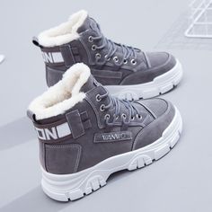 These winter boots are made of synthetic fur. The inner is thick and dense, which can keep you warm for a long time. Wearing these snow boots, the feet will warm up and quickly accumulate heat. This pair of boots can effectively provide warmth to your feet, allowing you to walk freely in winter. Two Colors Available: Black or Brown Outsole Material: Rubber Heel Height: Med (3cm-5cm) With Platforms: Yes Platform Height: 3-5cm Closure Type: Lace-up Trending Shoes For Men, Luxurious Shoes, Womens Suede Boots, Black Shoes Men, Best Shoes For Men, Winter Shoes For Women, Mens Shoes Casual Sneakers, Women Sneakers, Shoes High