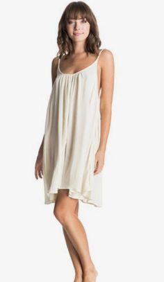 Nwt Roxy Windy Fly Away Strappy Dress Women's Strappy Dress Woven In A Lightweight Viscose Crepe Fabric With A Deep Open Back And Elegant Crisscross Straps. Off White / Cream Color Women Streetwear Summer, Alt Summer Outfits, Long Tiered Dress, Streetwear Summer Outfits, Vintage Summer Outfits, Sundress Outfit, Roxy Dress, Strappy Midi Dress, Tropical Print Dress