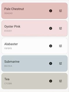 an iphone screen showing the names of different types of items in each language and their corresponding colors