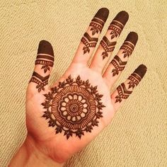 a hand with henna tattoos on it