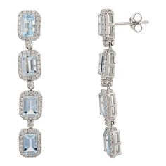 These modern dangle earrings feature captivating aquamarine gemstones, known for their serene blue hue, paired with dazzling diamonds. Set in a sleek design, the earrings offer a perfect balance of elegance and contemporary style. Ideal for adding a touch of refined sophistication to any outfit, these earrings are truly eye-catching. Aquamarine is useful for moving through transition and change.  Designed with octagon cut aquamarine set with diamonds making dangling earrings in solid gold to make you stand out of the crowd. This is a  beautiful handcrafted aquamarine and diamond earrings. It can be a Bridal Shower Gift, Valentine's Gift, Gift For Sister, Mother Daughter Gift, Bride To Be Gift, Bridesmaid Gift, BFF Gift, Best Friend Gift, Anniversary Present, Wedding Gift, Engagement Gift, Fine Jewelry Light Blue Earrings For Formal Occasions, Light Blue Fine Jewelry Earrings For Formal Occasions, Light Blue Dangle Earrings For Formal Occasions, Formal Light Blue Fine Jewelry Earrings, Formal Light Blue Dangle Jewelry, Light Blue Drop Earrings For Formal Occasions, Elegant Light Blue Jewelry With Diamond Accents, Modern Light Blue Jewelry For Formal Occasions, Formal Light Blue Drop Earrings