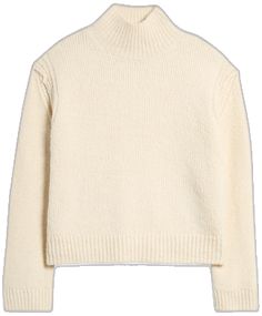 Cream Winter Turtleneck With Ribbed Cuffs, Cream Turtleneck With Ribbed Cuffs For Winter, Cream Ribbed Turtleneck For Winter, Cozy Turtleneck With Ribbed Cuffs, Cozy High Neck Turtleneck With Ribbed Cuffs, Cream Turtleneck With Ribbed Cuffs, Cream Turtleneck For Layering In Winter, Classic Textured Knit Turtleneck For Winter, Cream Sweater With Ribbed Collar And Funnel Neck