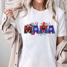 Nana Grandma, Ghost Spider, Mom Outfit, Spiderman Birthday, Mama Shirts, Super Mom, Mens Long Sleeve Tee, Mama Shirt, 3rd Birthday