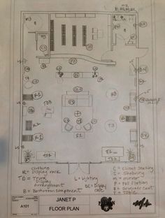 a drawing of a floor plan for a restaurant