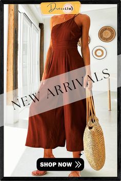 One Shoulder Straps Wide Leg Jumpsuits Wide Leg Jumpsuits, Jumpsuits And Romper, Jumpsuit Fashion, Wide Leg Jumpsuit, Shoulder Straps, Jumpsuit Romper, One Shoulder, Wide Leg, Jumpsuit