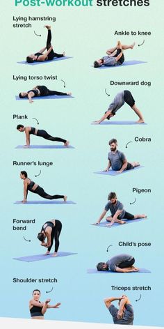 a poster showing the different poses of yoga for people to do in their own body