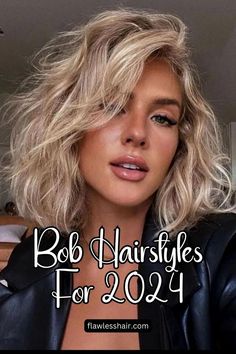 Wavy lob Trendy Bob Hairstyles, Bob Hairstyles For Thick, Wavy Bob Hairstyles, Balayage Blonde, Haircuts For Wavy Hair, Long Bob Hairstyles, Trending Hairstyles, Bob Haircut