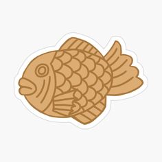 a brown fish sticker on a white background