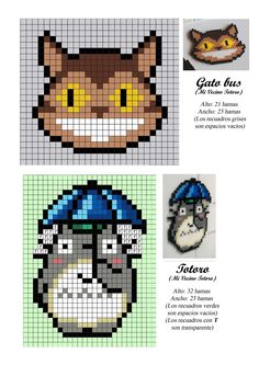 four different pixellated images with the words gato cats on them and an image of a