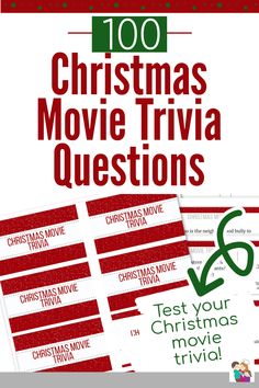 christmas movie trivia questions with the text, 100 christmas movies trivia questions on it