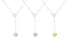 Gold Heart Lariat Gold Heart Necklace Gold Lariat Necklace image 5 Gift For Gf, Necklace Real Gold, Necklace Girlfriend, Heart Necklace Gold, Real Gold Necklace, Gifts For Gf, Gold Lariat Necklace, Gold Heart Ring, 18k Gold Necklace