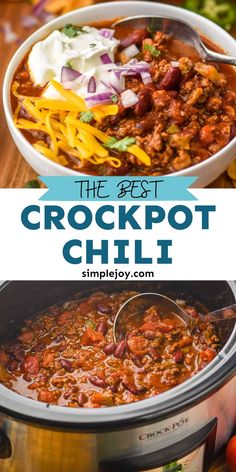 the crockpot chili recipe is ready to be eaten