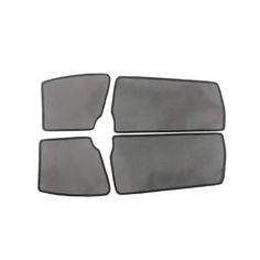 four pieces of grey cloth for the front and rear seats of a car on a white background