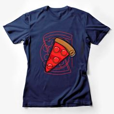 Funky Pepperoni Pizza Slice Graphic Tee, Unisex T-Shirt, Casual Food Lover Shirt, Cool Pizza Party Top, Red Female T-Shirt Custom graphic T-Shirt.Customize your color Red Graphic Tee With Funny Print, Red Graphic Tee With Crew Neck, Red Crew Neck Graphic Tee, Red Crew Neck Top With Funny Print, Red Graphic Tee Shirt With Crew Neck, Red Crew Neck Graphic Tee Shirt, Red Pre-shrunk Crew Neck Top, Casual Red T-shirt With Funny Print, Red Casual Top With Funny Print