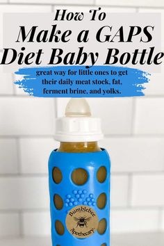 Do you worry about if your baby is getting enough nutrient dense foods? 
If you’re a GAPS family with a new baby, you’ll want to know how to make a GAPS diet baby bottle. This recipe is inspired by Dr. Natasha’s baby GAPS steps for introducing solids, and is a great way for little ones to get their daily meat stock, fat, ferment brine, and yolks. My main goal when it comes to feeding my family is to nourish everyone with every single bite – this especially applies to baby food Meat Stock, Most Nutrient Dense Foods, Nutrient Dense Foods, Heal Leaky Gut, Stock Recipes