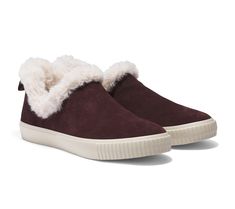 Winter weather winners, these sweet slip-ons are lovingly lined with faux fur to give you a comfy cozy option for everyday wear. From Timberland. Timberland Slip On Shoes, Timberland Style, Winter Weather, Comfy Cozy, Slip Ons, Comfortable Shoes, Faux Fur, Fashion Shoes, Leather Upper