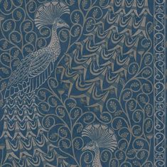 a blue book cover with an image of a peacock on it's side and the words wallpapers