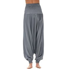 Lightweight, butter-soft fabric, elastic waist band, elastic gathered hem. Great casual style for home or outside. Versatile, relaxed yet stylish harem joggers. Comfortable Harem Pants For Relaxation, Comfortable Solid Yoga Pants With Elastic Waistband, Solid Yoga Pants With Elastic Waistband For Relaxation, Versatile Yoga Pants With Elastic Waistband For Relaxation, Comfort Stretch Yoga Pants For Relaxation, Comfortable Solid Harem Pants For Loungewear, Elastic Waistband Solid Color Relaxation Pants, Loosely Fitted High-waisted Harem Pants For Yoga, Casual Harem Pants For Relaxation