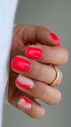 Circus Chic, Bandana Nails, Sns Nails Designs, Pedi Ideas, May Nails, Nice Nails, Simple Gel Nails, Summery Nails, Cute Gel Nails