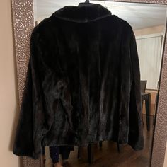 Mens Black Mink Jacket. Great Condition. Size Large. Classic Black Long Sleeve Fur Coat, Mink Jacket, Limited Time, Mens Jackets, Jackets & Coats, Conditioner, Color, Black