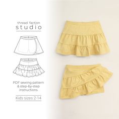 the sewing pattern for this skirt is easy to sew and has ruffles