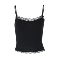 Olivia Mark - Lace Trimmed Camisole Tank Top for Layering Black Cotton Tops With Lace Trim, Black Cami Top With Built-in Bra, Cotton Camisole Tops For Night Out, Black Sleeveless Crop Top With Lace Trim, Fitted Black Tank Top With Lace Trim, Black Sleeveless Camisole With Lace Trim, Black Cotton Tops With Built-in Bra, Black Lace Trim Sleeveless Camisole, Black Fitted Camisole Top