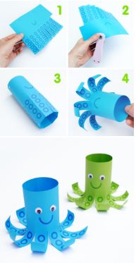 the instructions for making an octopus cup holder