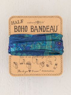 Half Printed Boho Bandeau Headband - Indigo Patchwork-view 1 Bandeau Headband, Boho Bandeau, Indigo Floral, Neon Flowers, Creative Accessories, Effortless Outfit, Bandeaus, Purple Teal, Natural Life