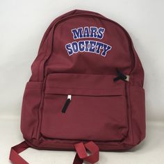 Brand New Without Tags Just Taken Out Of The Bag Mars Society Full Size Casual Burgundy School Bag, Casual Burgundy Backpack For Everyday Use, Casual Burgundy Backpack For Everyday, Red Backpack For Students, Back To School, Red Student Backpack For Back To School, Red Backpack For Everyday And Back To School, Red Softback Backpack For Everyday Use, Casual Red Rectangular Backpack, Burgundy Standard Backpack For School