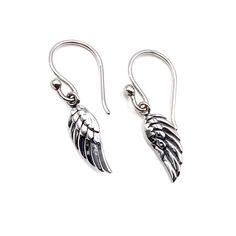 "Sterling silver Angle Wing earrings perfect for any occasion. The wing charms measure 5/8\" tall. All jewelry parts are 925 solid sterling silver. Send jewelry gifts direct with free gift box and note. Gift Box Included Short gift note may be added at checkout. Receipts not included. For multiple orders needing separate gift boxes, mark as gifts or only 1 gift box will be included. About Quality Quality and safety of sourced sterling silver materials are very important to me. Due to inconsisten Angel Wings Earrings, Angel Wings Jewelry, Wings Earrings, Wing Jewelry, Angel Wing Earrings, Silver Gift Box, Silver Wings, Wing Earrings, Christian Jewelry