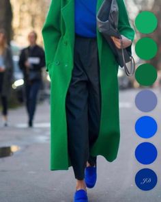 Gray And Purple Outfit, Winter House Of Colour Outfits, Green And Blue Outfits For Women, Coulette Pants Outfit, Green Navy Outfit, Blue Combo Outfit, Green And Navy Outfit, Green Color Combinations Outfit, Green Outfit Combination