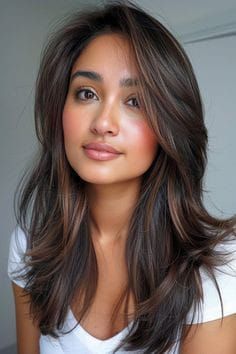 https://www.boredpanda.com/hey-pandas-post-a-picture-of-your-current-hair-2/?utm_source=pinterest18&utm_medium=link&utm_campaign=coin Middle Layered Haircut, Asian Long Hair Cuts With Layers, Layered Brunette Hair, Long Front Layers, Sleek Middle Part, Long Layered Haircut, Long Layered Cuts, Textured Layers, Long Brunette