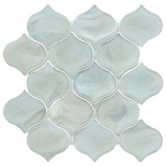 white glass tile with wavy shapes