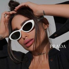 Prada Pr26zs 17k08z Sunglasses Talc White Dark Grey Oval Women Brand: Prada Model: Pr26zs Color Code: 17k08z Gender: Women Year: 2023 Frame Colour: Talc White Frame Shape: Oval Frame Style: Full Rim Frame Material: Acetate Lens Color: Dark Grey Lens Material: Bio Polyamide Uv Protection: Category 3 Size: 55x16x145 100% Uv Protection Made In Italy. Full Retail Package With All Accessories: Case, Cloth And All Paperwork. 100% Authentic! Elegant White Sunglasses With Uv Protection, White Sunglasses With Gradient Lenses For Parties, White Gradient Lenses Party Sunglasses, Modern White Sunglasses For Party, Modern White Sunglasses For Parties, Modern White Party Sunglasses, Cat Eye Look, Skull Lover, Retro Cats