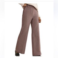 Brand New With Tags High Waisted Black Trousers, Checked Pants, Khaki Pants Women, Chino Pants Women, Straight Leg Khakis, Polka Dot Jeans, Womens Chinos, Pink Trousers, Polka Dot Pants